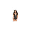 Body sexy noir wetlook ajouré avec laçage 